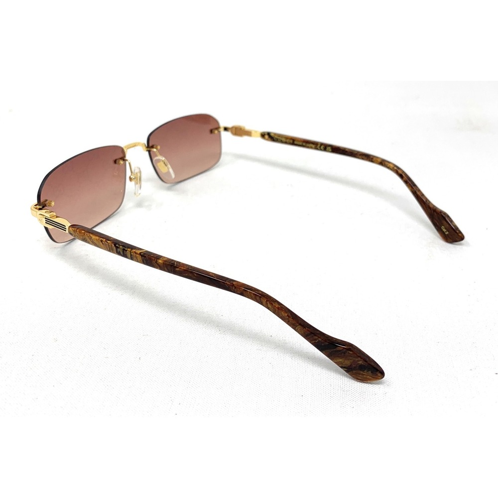 GUCCI Men's Sunglasses GG1221S 004 Gold Yellow Red Gradient Rimless 56mm - Picture 5 of 6